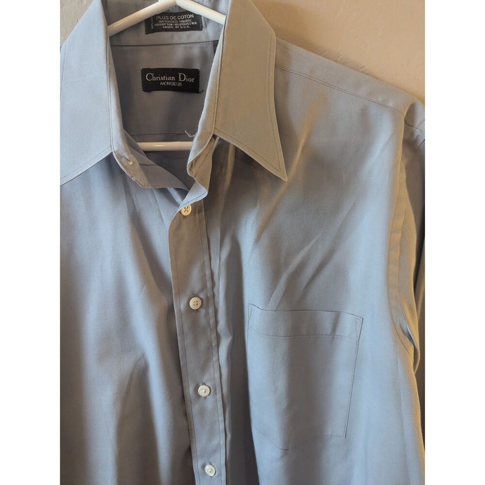 Christian Dior Chemise Men’s‎ Dress Shirt 15.5 32/33 Blue Long Sleeve Designer
